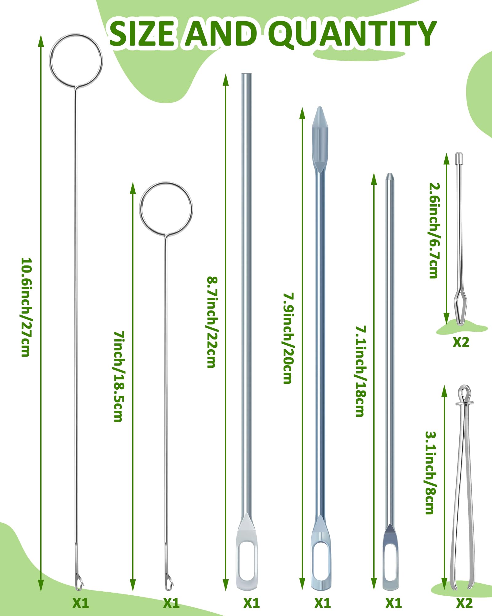 FIVEIZERO Drawstring Threader Tool Set - Loop Turner Sewing Tool for Easy Hoodie, Jacket, and Pants Threading, Bodkin Sewing Tool for Drawstrings and Cords