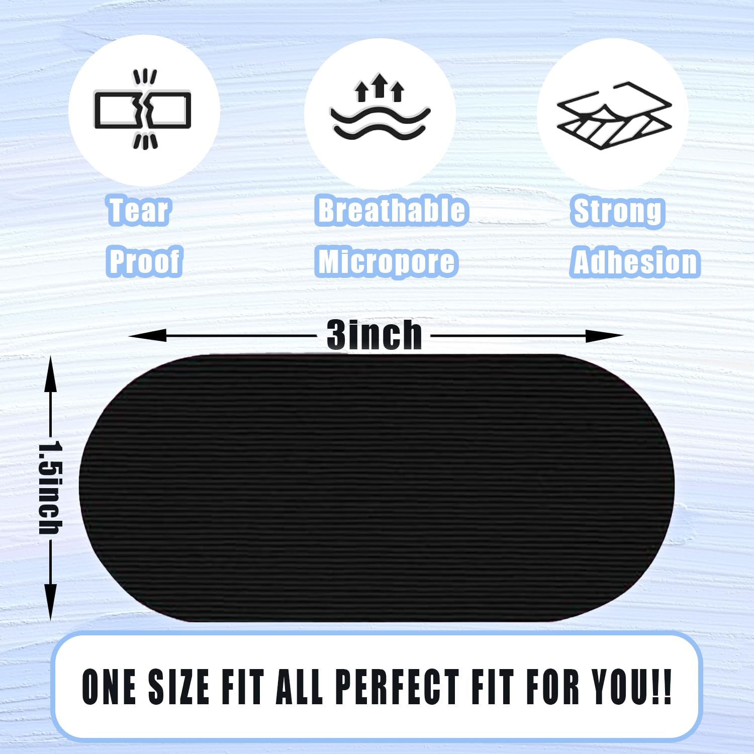 30 Pcs Black Gentle Breathable Mouth Tape for Sleeping - Black Micropore Tape, Hypoallergenic & Pain Free Removal Pain Free Removal,Latex Free & Gentle On Skin - Skin Friendly Adhesive Cotton Tape