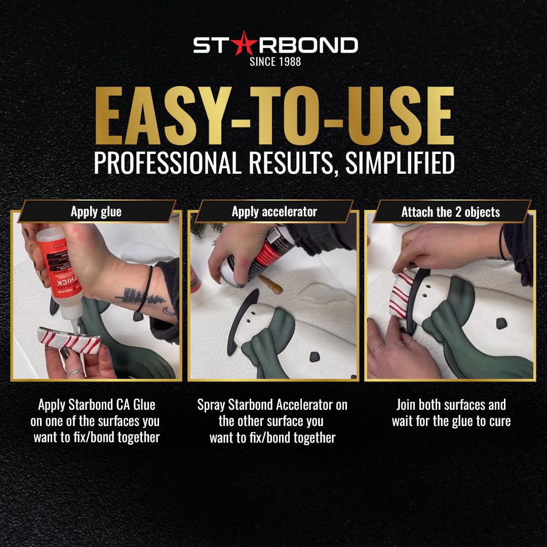 Starbond CA Glue Accelerator - Instantly Dries Super Glue (6 Ounce)