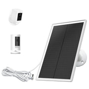 Solar Panel Charger for Ring Camera, Compatible with Ring Stick Up Cam Battery, Ring Spotlight Cam Battery, Not for Spotlight Plus/Pro, Waterproof, 6W Fast Charging, DC3.5mm Plug (White)
