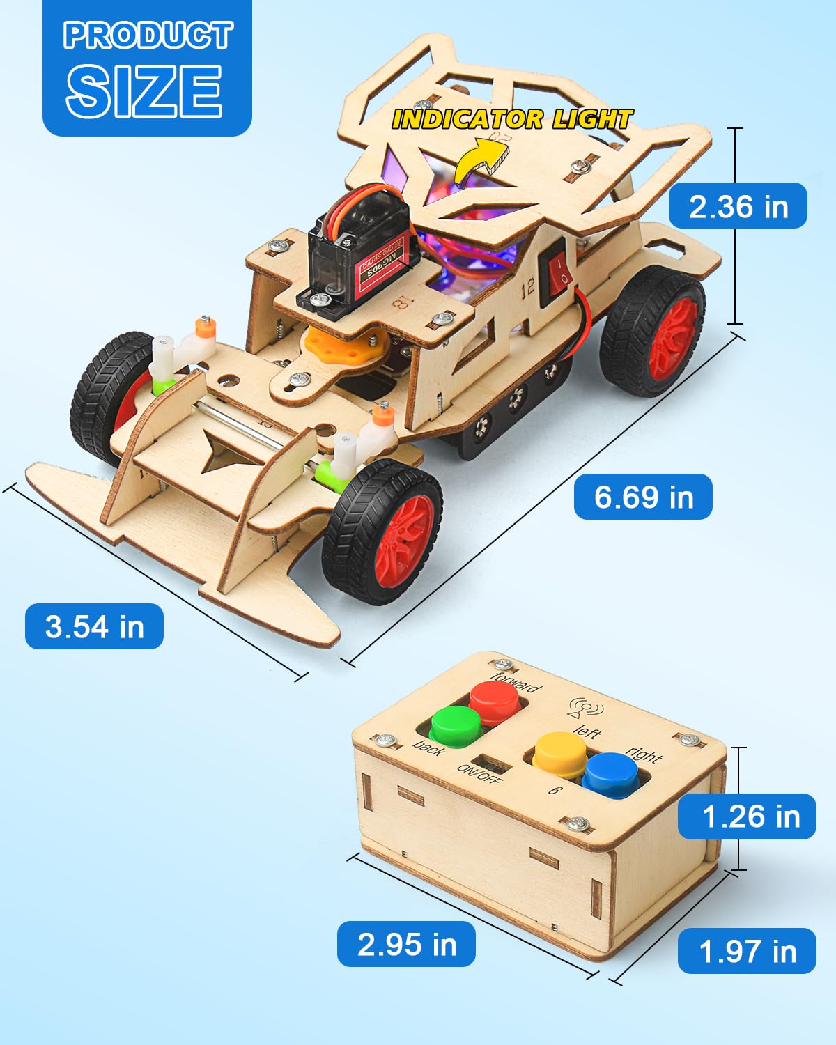 Poraxy STEM Kits for Kids 8-10, STEM Toys for Boys Age 8-12, Remote Control Car, Wooden 3D Puzzles 8-13 Science Projects Building Model, Birthday Gifts for 8 9 10 11 12 13 14 Year Old Teen Boys Girls