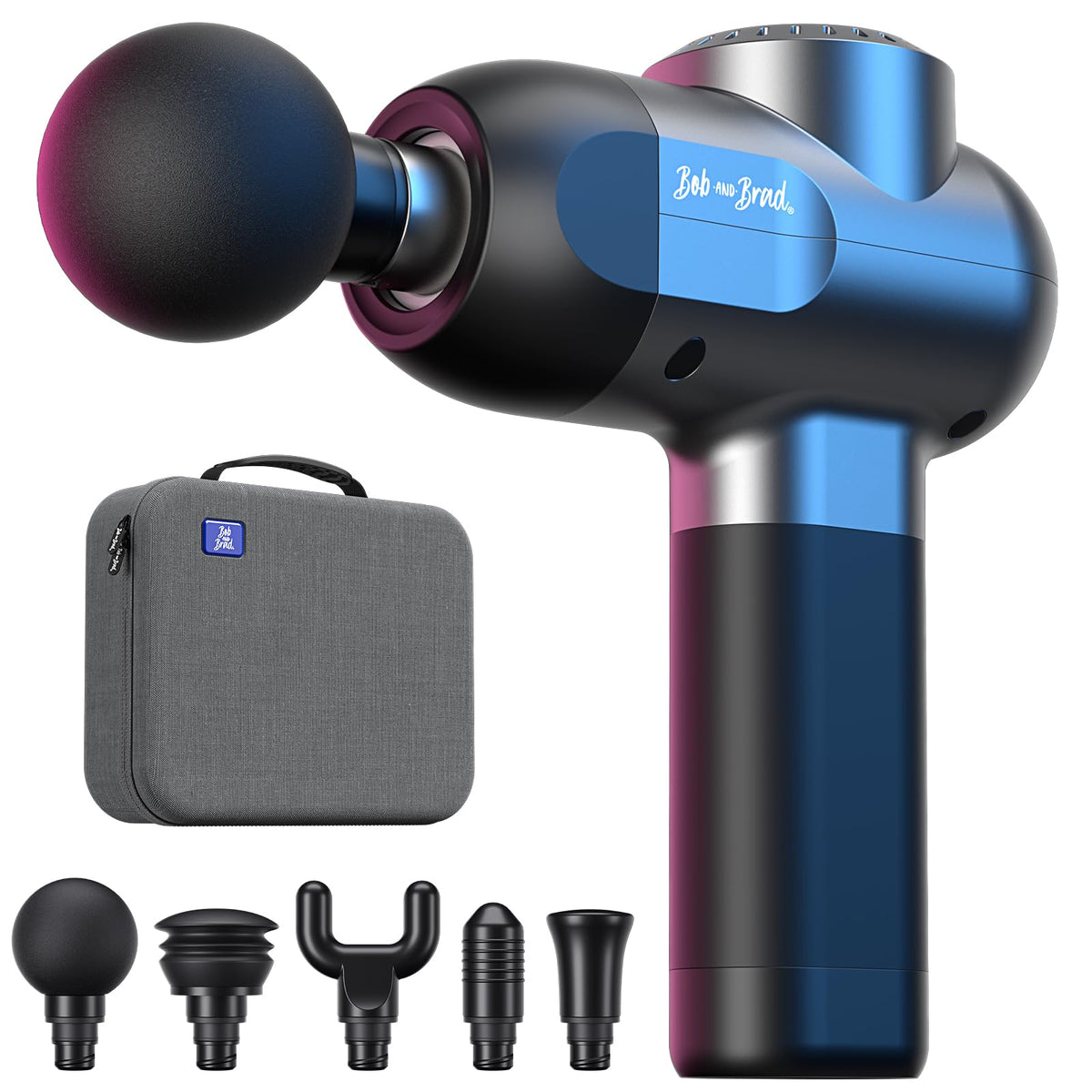 BOB AND BRAD C2 Massage Gun, Deep Tissue Percussion Massager Gun, Muscle Massager with 5 Speeds and 5 Heads, Electric Back Massagers for Professional Athletes Home Gym