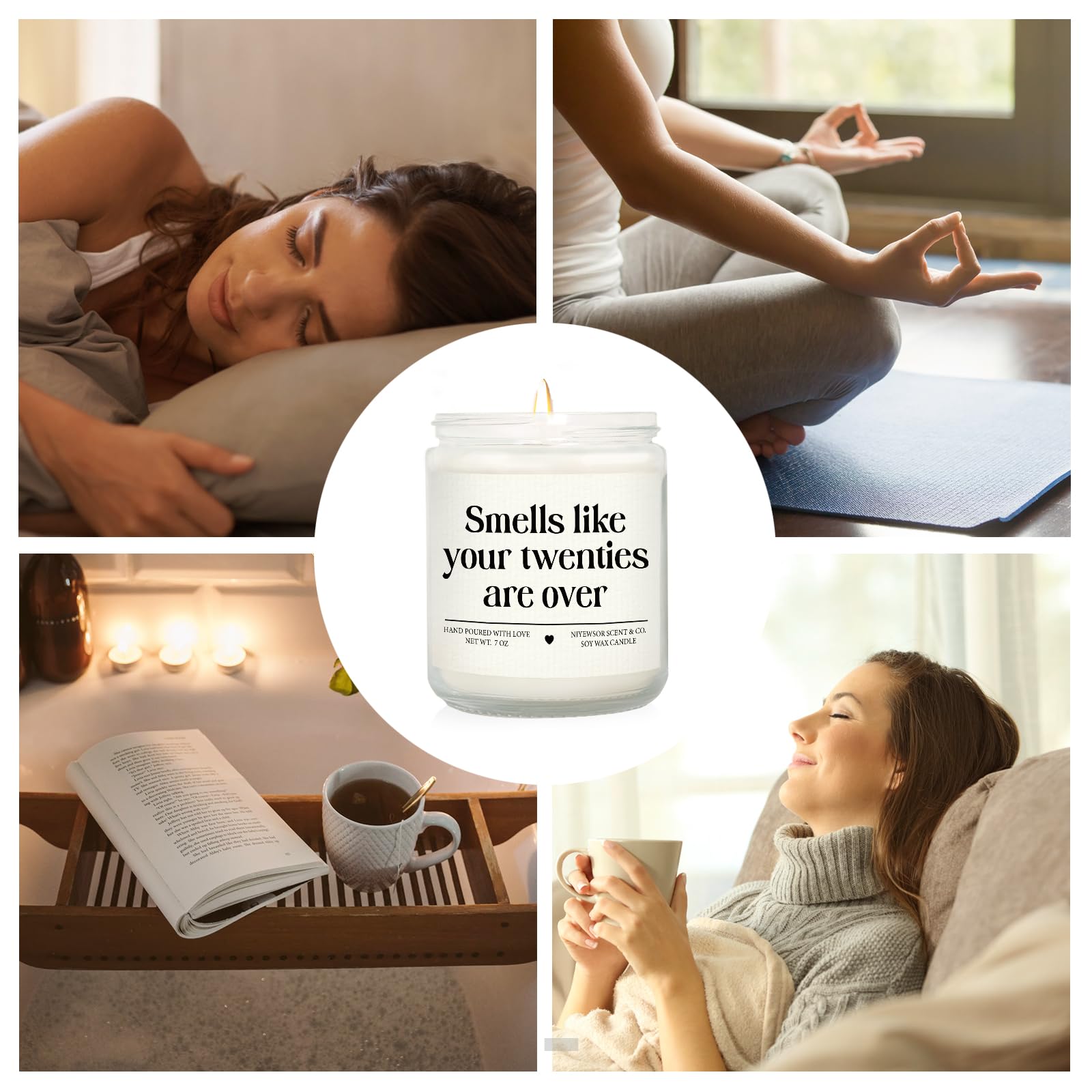 Niyewsor 30th Birthday Gifts for Women Men, Thirty Birthday Candle, 1995 30th Birthday Decorations for Her Him, 30 Year Old Bday Gifts for Friend, Sister, Wife, Husband, Handmade, 7oz