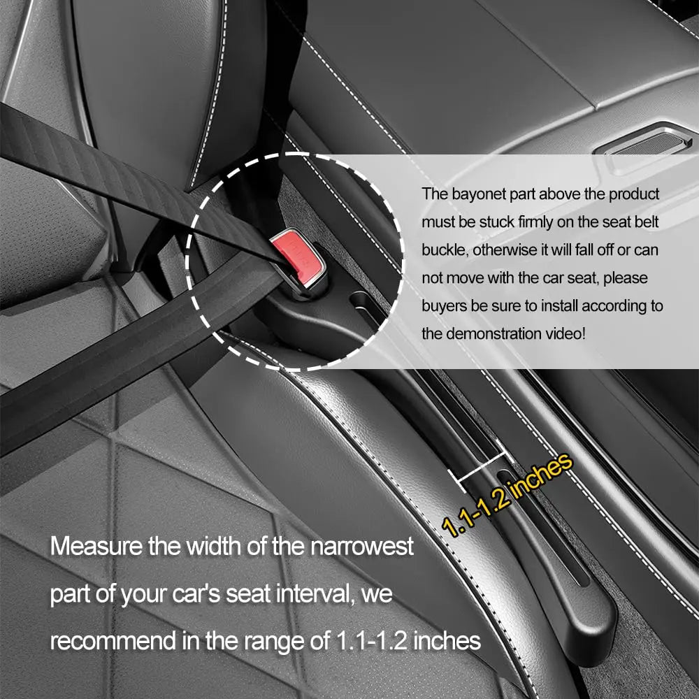 SSNNUU 2PCS Car Seat Gap Filler Organizer with Phone Holder,[Upgrade Version] Car Seat Gap Organizer for Prevent Falling,Essential Car Accessories Car Side Seat Gap Filler (Black)