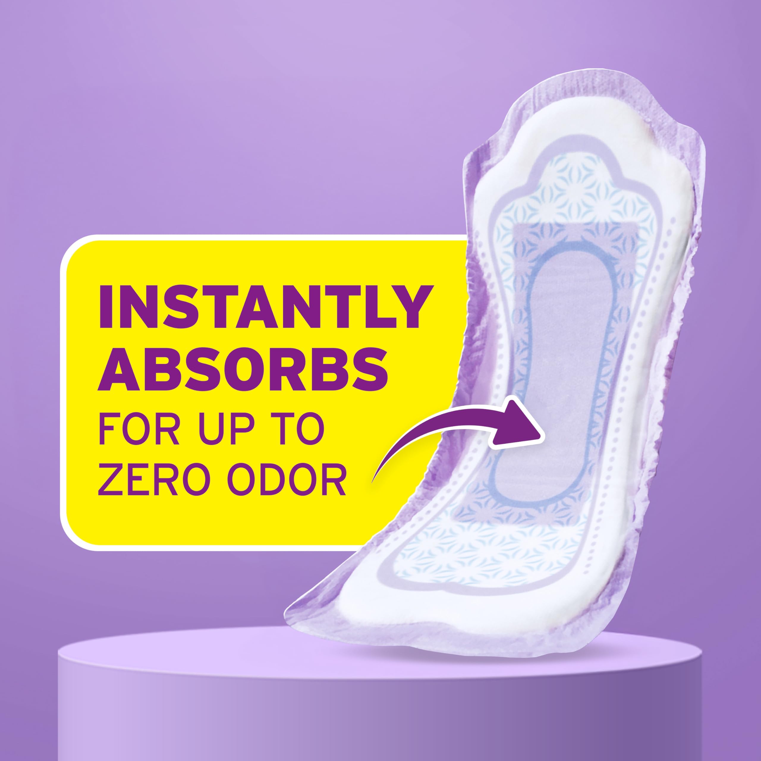 Poise Incontinence & Postpartum Pads for Bladder Leaks, 6 Drop Ultimate Absorbency, Long Length, 90 Count, Packaging May Vary