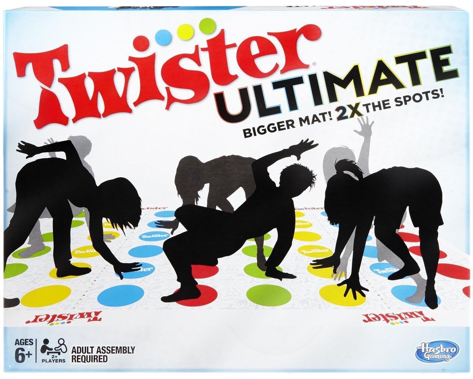 Hasbro Gaming Twister Ultimate: Bigger Mat, More Colored Spots, Family, Kids Party Game Age 6+; Compatible with Alexa ( Exclusive)