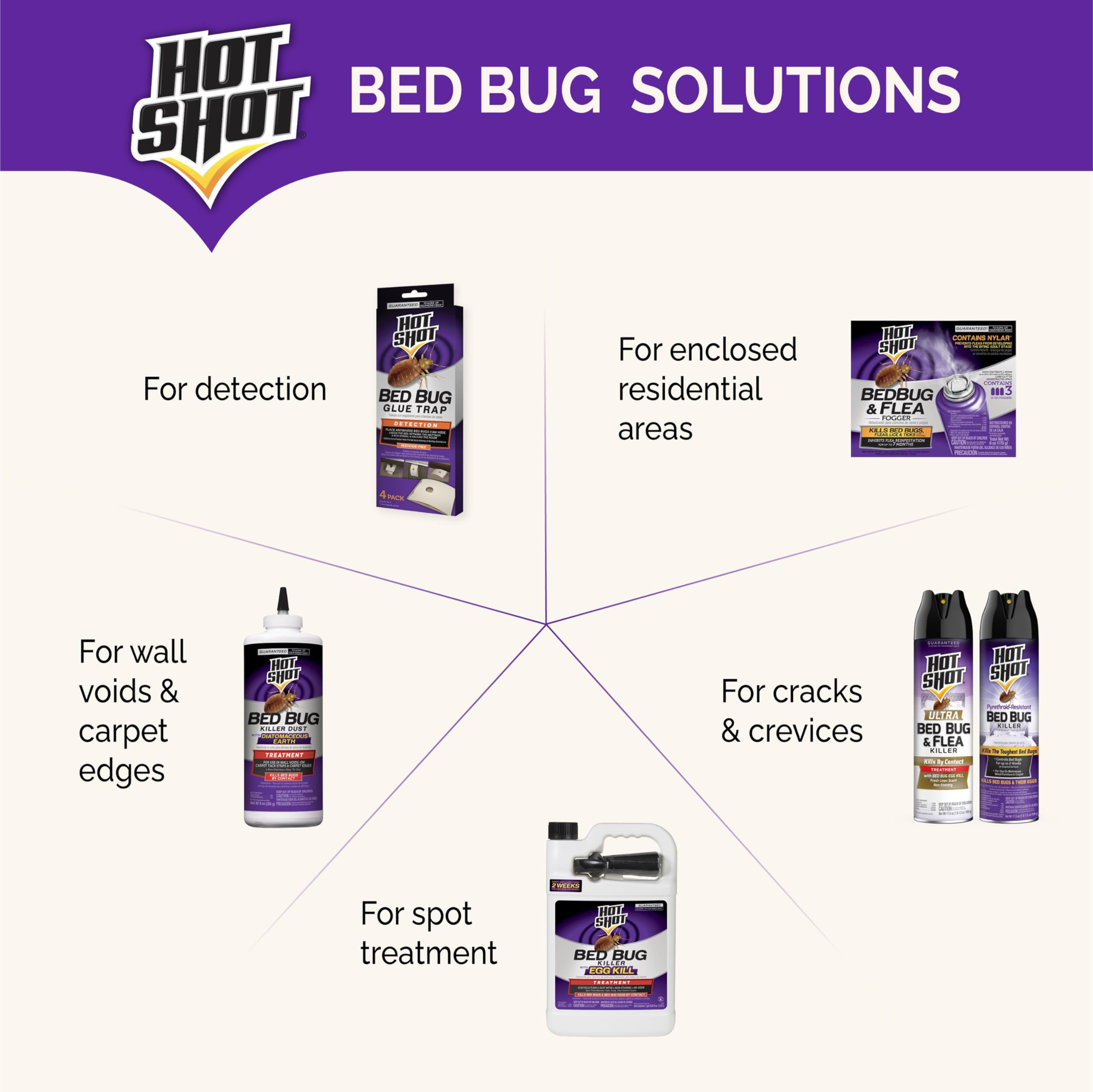 Hot Shot BedBug And Flea Fogger 3 Count-2 Ounce Cans, With Nylar, Inhibits Flea Reinfestation