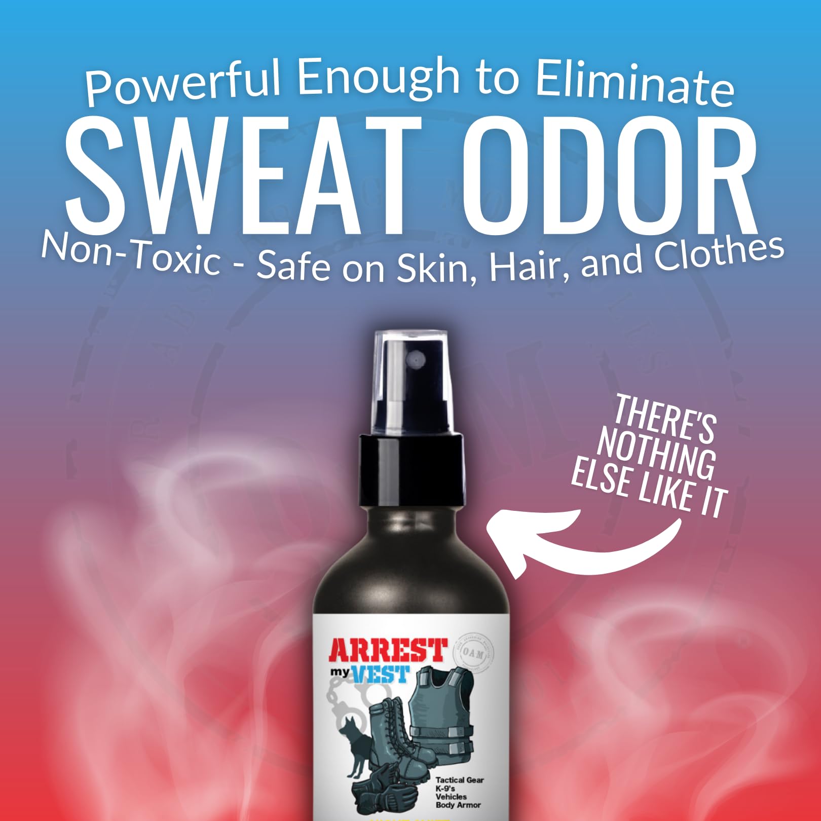 Arrest My Vest Military and Police Grade Odor Eliminating Spray for Body Armor Odor, Tactical Gear. Safe on K9's. Safe on All Ballistic Vests and Fabrics - Midnight Fragrance - 2 16 oz Bottles