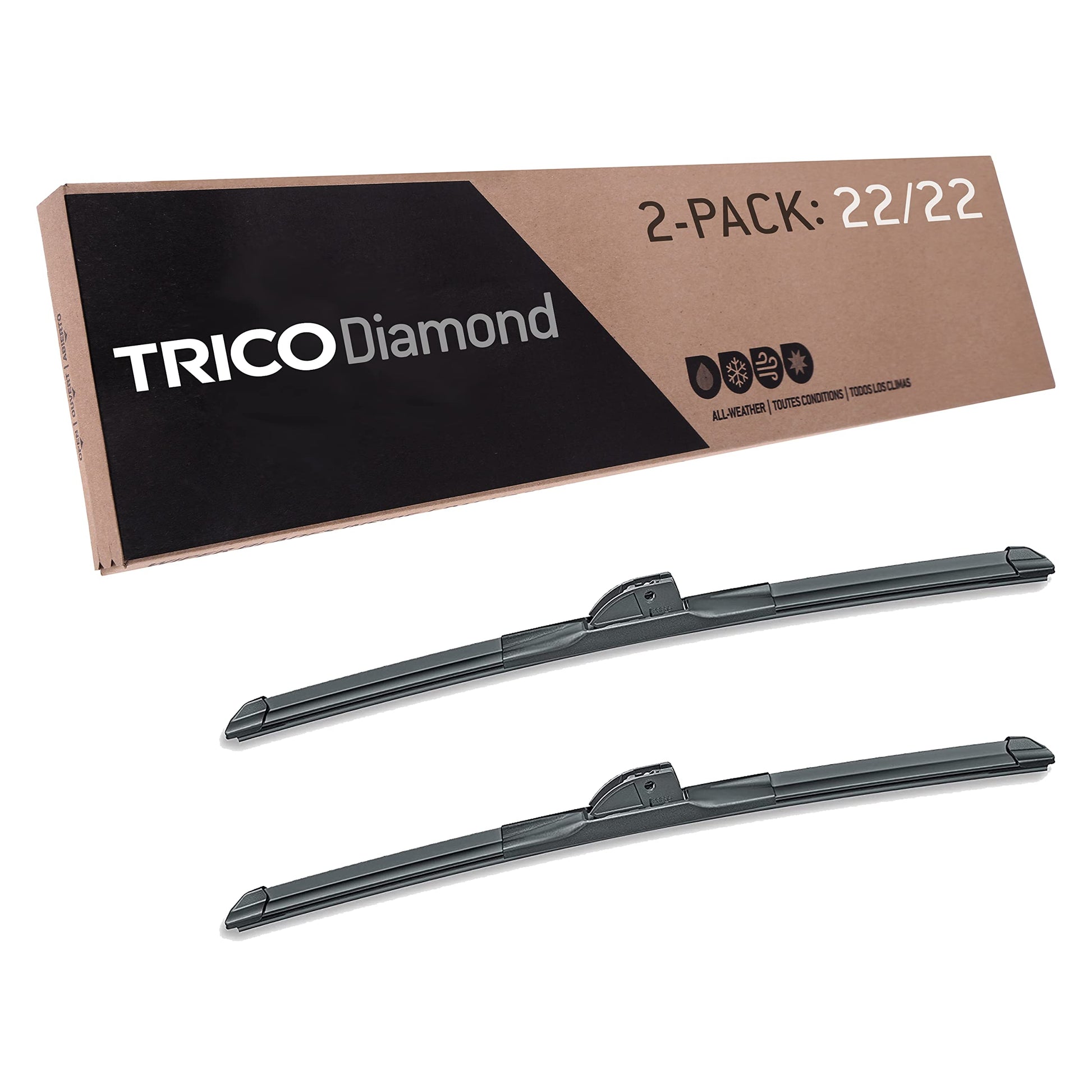 TRICO Diamond™ (25-2618) 26 Inch & 18 inch pack of 2 High Performance Automotive Replacement Windshield Wiper Blades For My Car Super Premium All Weather Beam Blade for Select Vehicle Models