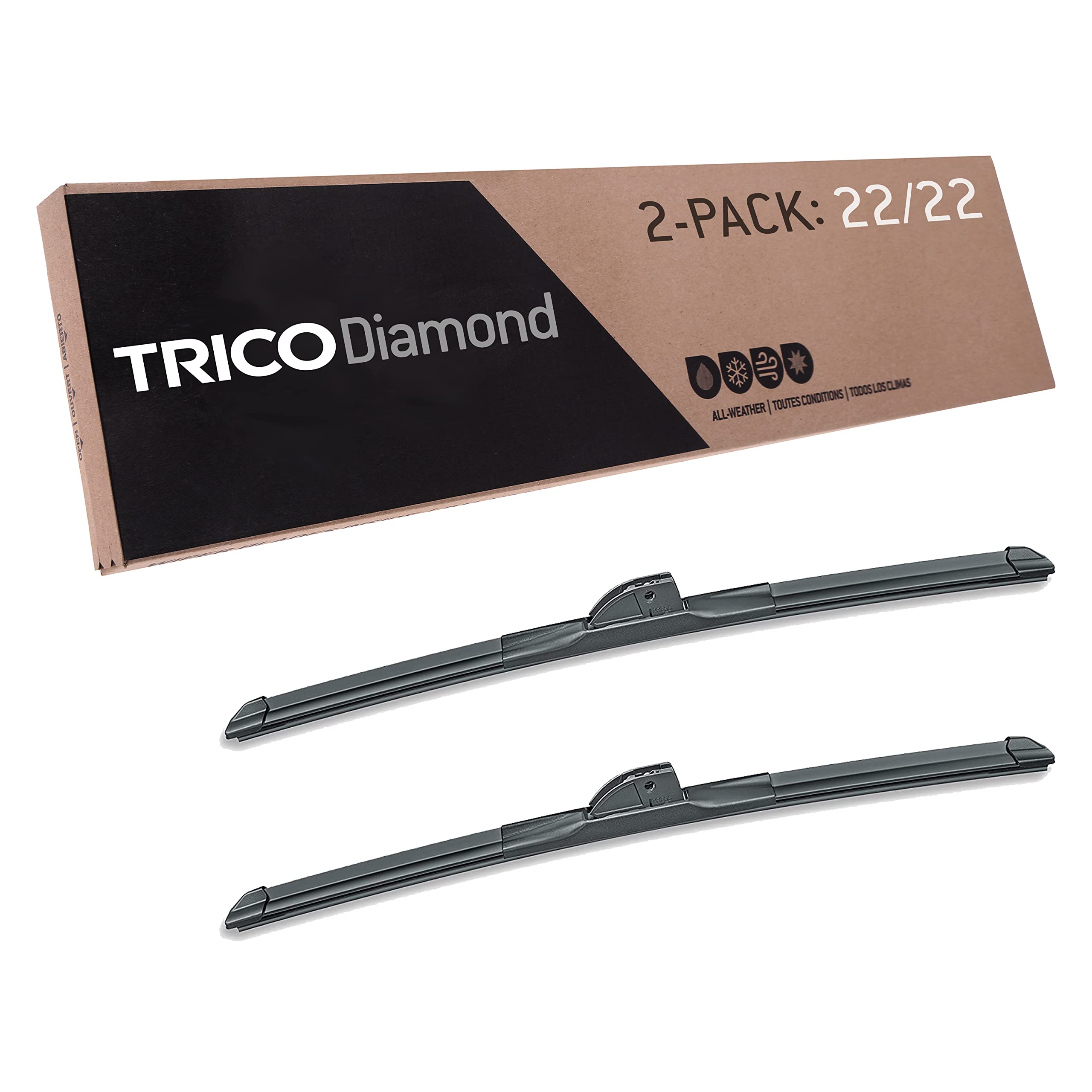 TRICO Diamond™ (25-2618) 26 Inch & 18 inch pack of 2 High Performance Automotive Replacement Windshield Wiper Blades For My Car Super Premium All Weather Beam Blade for Select Vehicle Models