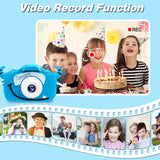 Goopow Kids Camera Toys for 3-8 Year Old Girls Boys,Children Digital Video Camcorder Camera with Cartoon Soft Cover, Best Chritmas Birthday Festival Gift for Kids - 32G SD Card Included (Darkblue-NJ)