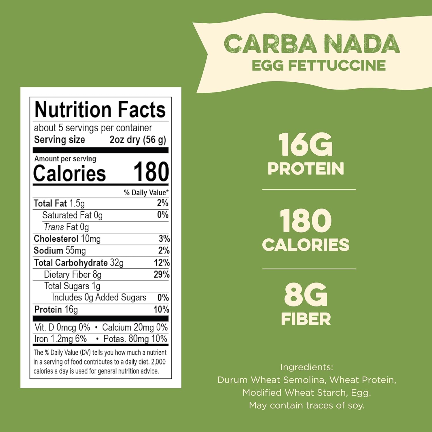 Al Dente Carba-Nada Egg Fettuccine - Lower Carb, High Protein Keto & Point-Based Diet-Friendly - Delicious and Versatile - Artisanal with Cage-Free Eggs, 10 Ounce Bags (Pack Of 6)