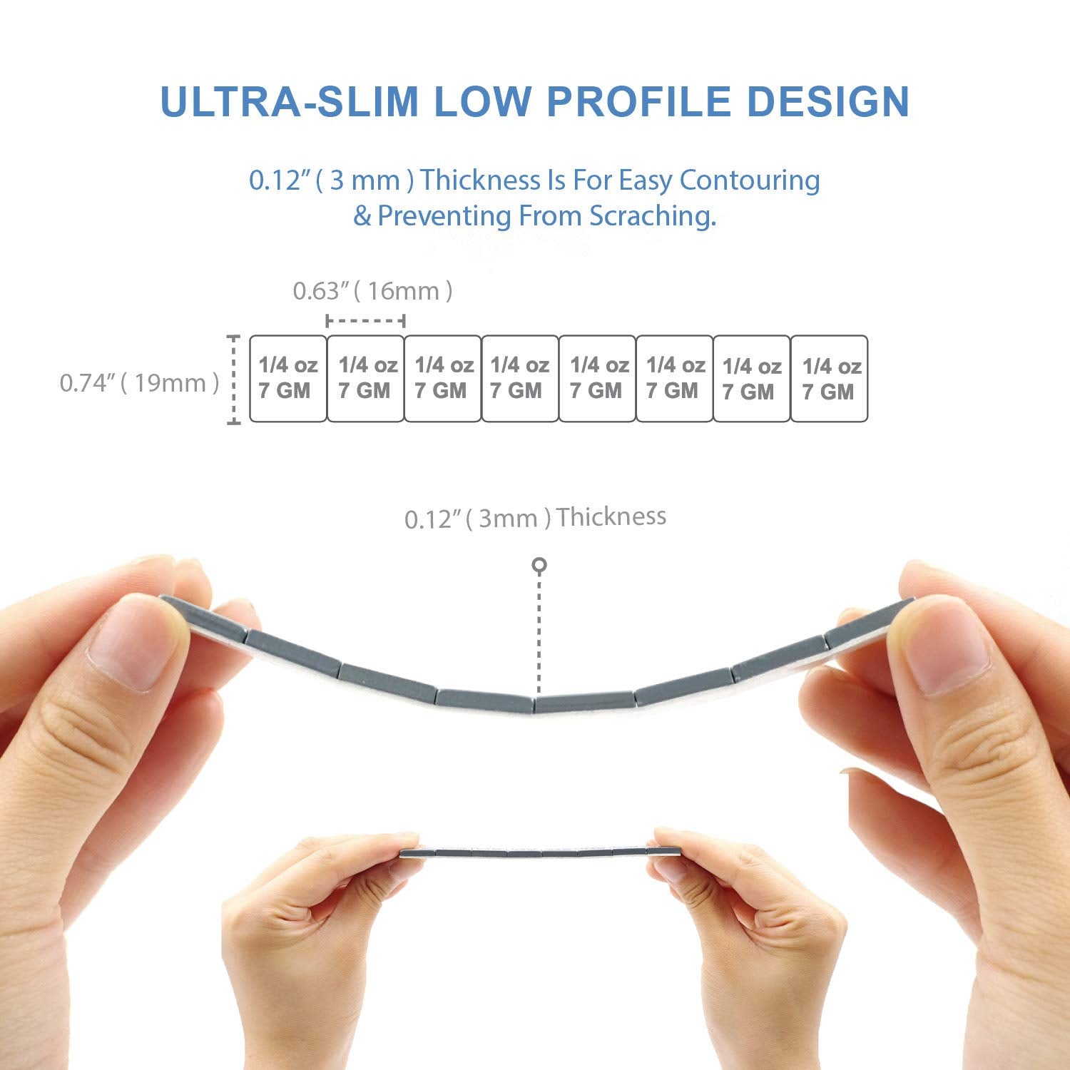 CKAuto 1/4oz, 0.25oz, Grey, Adhesive Stick on Wheel Weights, EasyPeel Type. Cars, Trucks, SUVs, Motorcycles, Low Profile, 60oz/Box, U.S. OEM Quality, (240pcs)