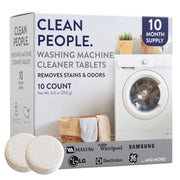 Clean People Washing Machine Cleaner - Eco Friendly Washer Machine Cleaner Tablets for Removing Odor, Grime & Scale Buildup - Front Load and Top Load Laundry Machine Cleaner - 10 Count