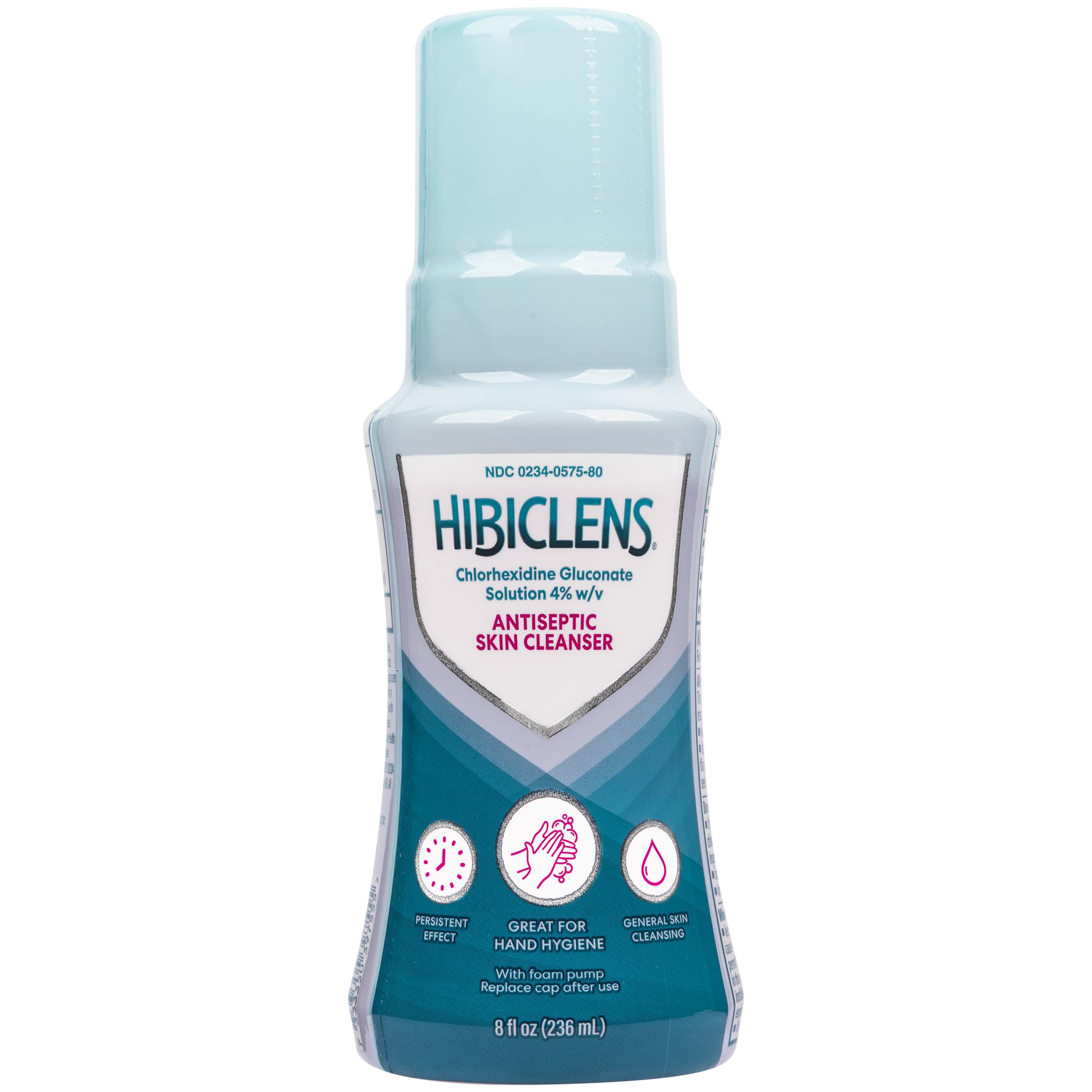 Hibiclens - Antimicrobial and Antiseptic Soap and Skin Cleanser - 8 oz with Foaming Pump - for Home and Hospital - 4% CHG