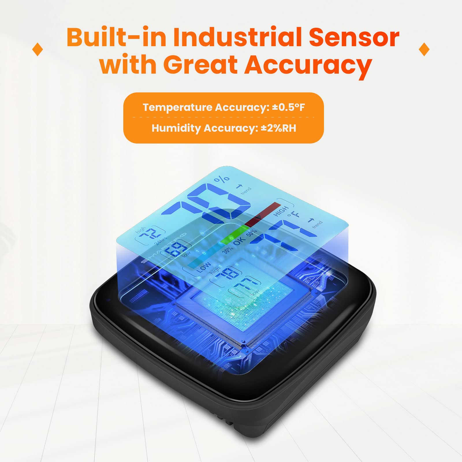 SMARTRO SC42 Professional Digital Hygrometer Indoor Thermometer Room Humidity Gauge Pro Accuracy Calibration