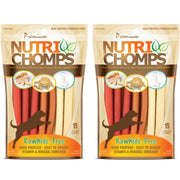 NutriChomps Dog Chews, 5-inch Twists, Easy to Digest, Rawhide-Free Dog Treats, 15 Count, Real Chicken, Peanut Butter and Milk Flavors, Bundle of 2, Brown, red, Cream (NT051V-2)