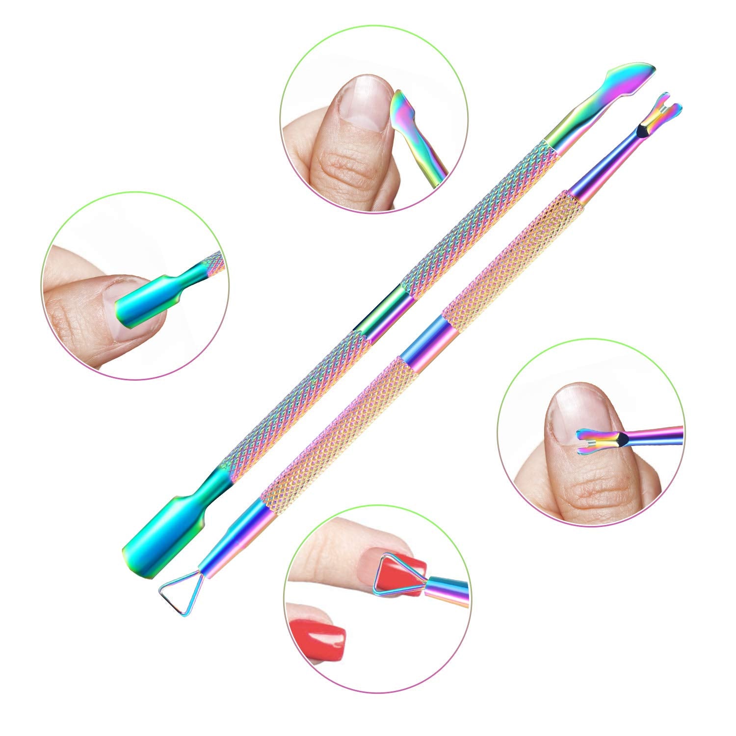 Cuticle Trimmer Cuticle Remover with Cuticle Pusher, XUNXMAS Professional Stainless Steel Durable Pedicure Manicure Tools Cutter Nipper Scissor Clipper for Fingernails and Toenails Dead Skin