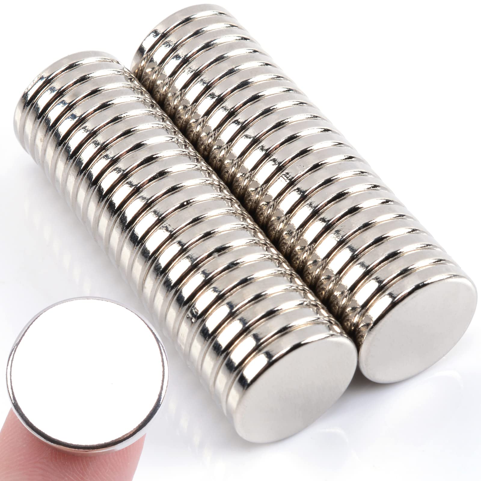 MIN CI 40 Pcs Super Strong Neodymium Disc Magnets, 18 mm x 3 mm Small Magnets for Dry Erase Board Whiteboard Office Fridge Crafts, Mini Round Rare Earth Magnet s for Building Scientific Models