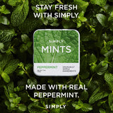 Simply Mints | Peppermint Breath Mints | Pack of Six (180 Pieces Total) | Breath Freshening + Aspartame-Free + Vegan + non-GMO