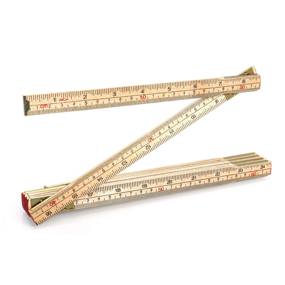 QWORK Folding Wood Rule, 6 FT 6 Inch Foldable Ruler with US and Metric Measurements for Carpenters
