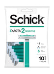 Schick Exacta2 Sensitive Disposable Razor, 10 Count (1Pack)