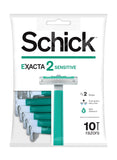 Schick Exacta2 Sensitive Disposable Razor, 10 Count (1Pack)