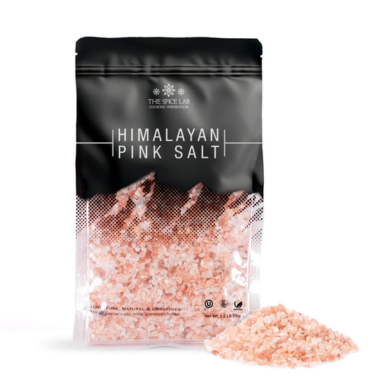 The Spice Lab Himalayan Salt - Coarse 2.2 Lb / 1 Kilo - Pink Himalayan Salt is Nutrient and Mineral Dense for Health - Gourmet Pure Crystal - Kosher & Natural Certified