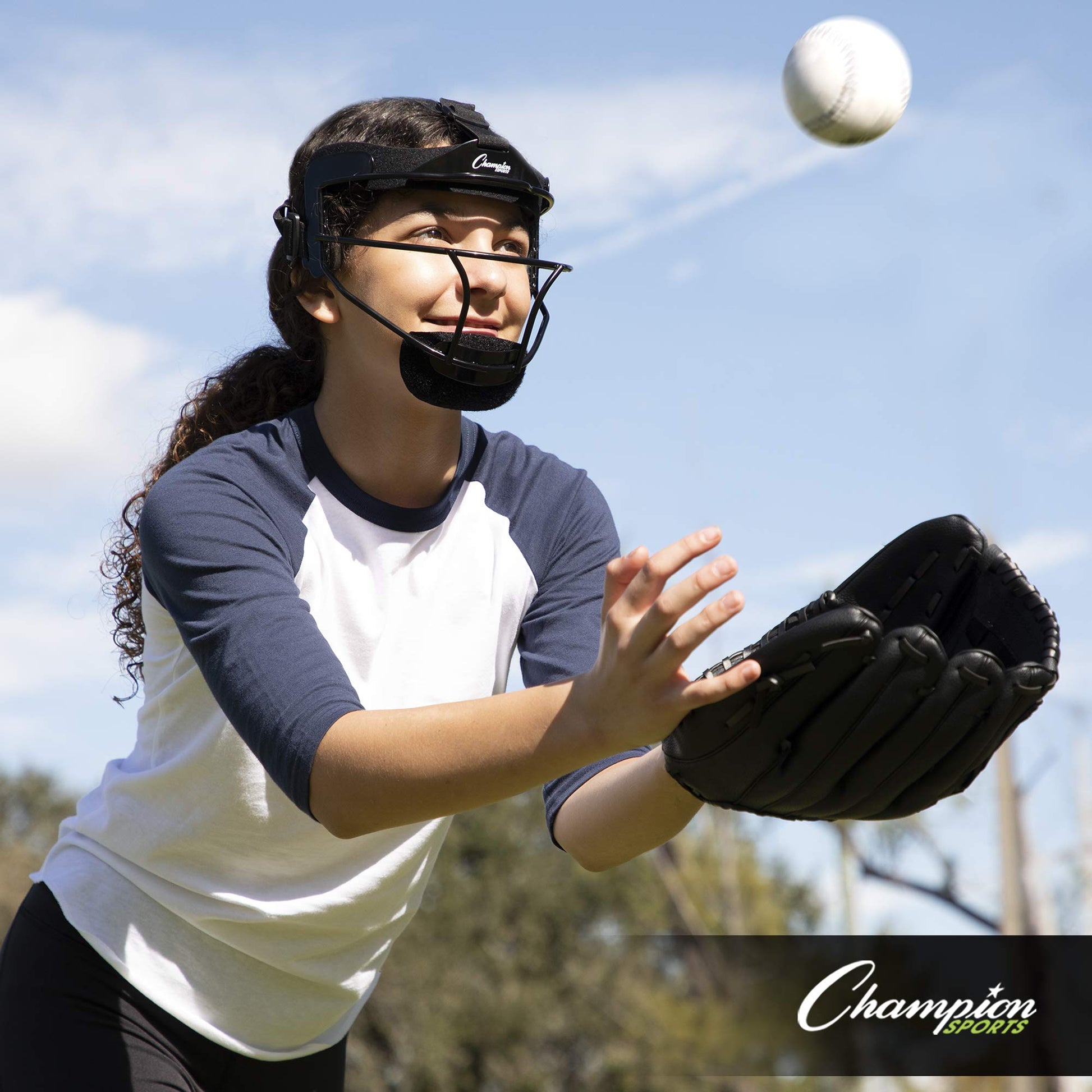 Champion Sports Steel Softball Face Mask - Classic Fielders Masks for Youth - Durable Head Guards - Premium Sports Accessories for Indoors and Outdoors - Purple