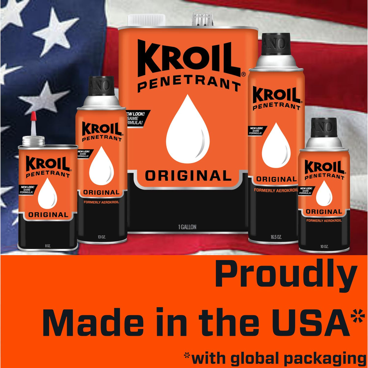 Kroil Original Penetrating Oil (Aerosol Spray-16.5oz Can-Single) | Penetrant for Rusted Bolts, Metal, Hinges, Chains, Moving Parts | Rust, Corrosion Inhibitor (KS162)