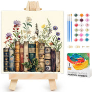 Yezavesu Framed Paint by Numbers Kit for Adults Beginner & Kids Ages 8-12, Book Paint by Numbers Without Easel, DIY Number Painting for Adults Flowers for Home Wall Decor Gift 10x 10 inch