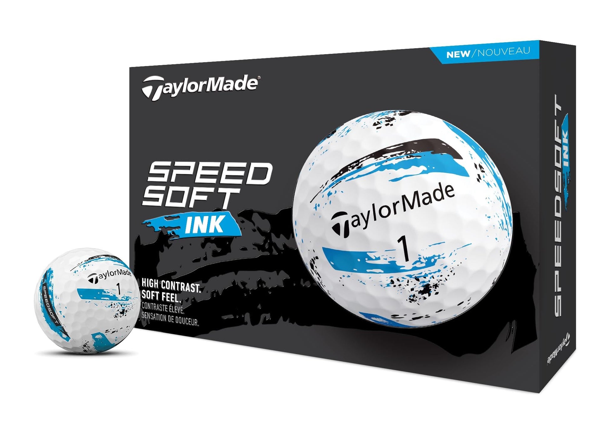 TaylorMade Golf SPEEDSOFT Ink Golf Balls Blue ONE Dozen