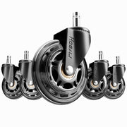 HOSALI 3 Inch Office Chair Wheels Rubber Chair Casters Replacement, Heavy-Duty Computer Gaming Desk Caster Wheel Smooth & Safe Rolling for All Floors Including Hardwood and Carpet, Set of 5