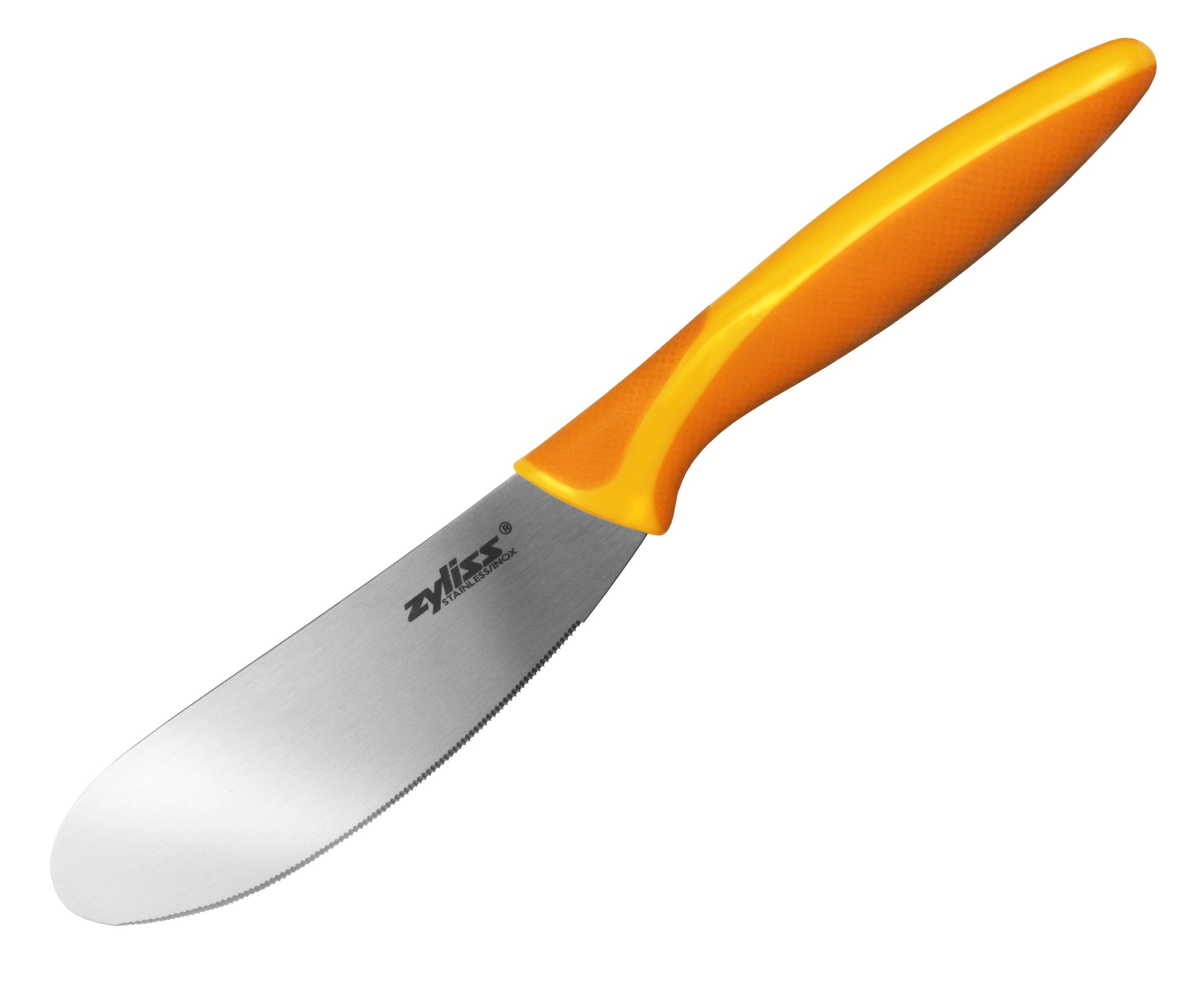Zyliss Sandwich Knife & Condiment Spreader - Sandwich Spreader Knife for Butter, Cream Cheese, & Jellies - Butter for Bagels & Toast - Orange