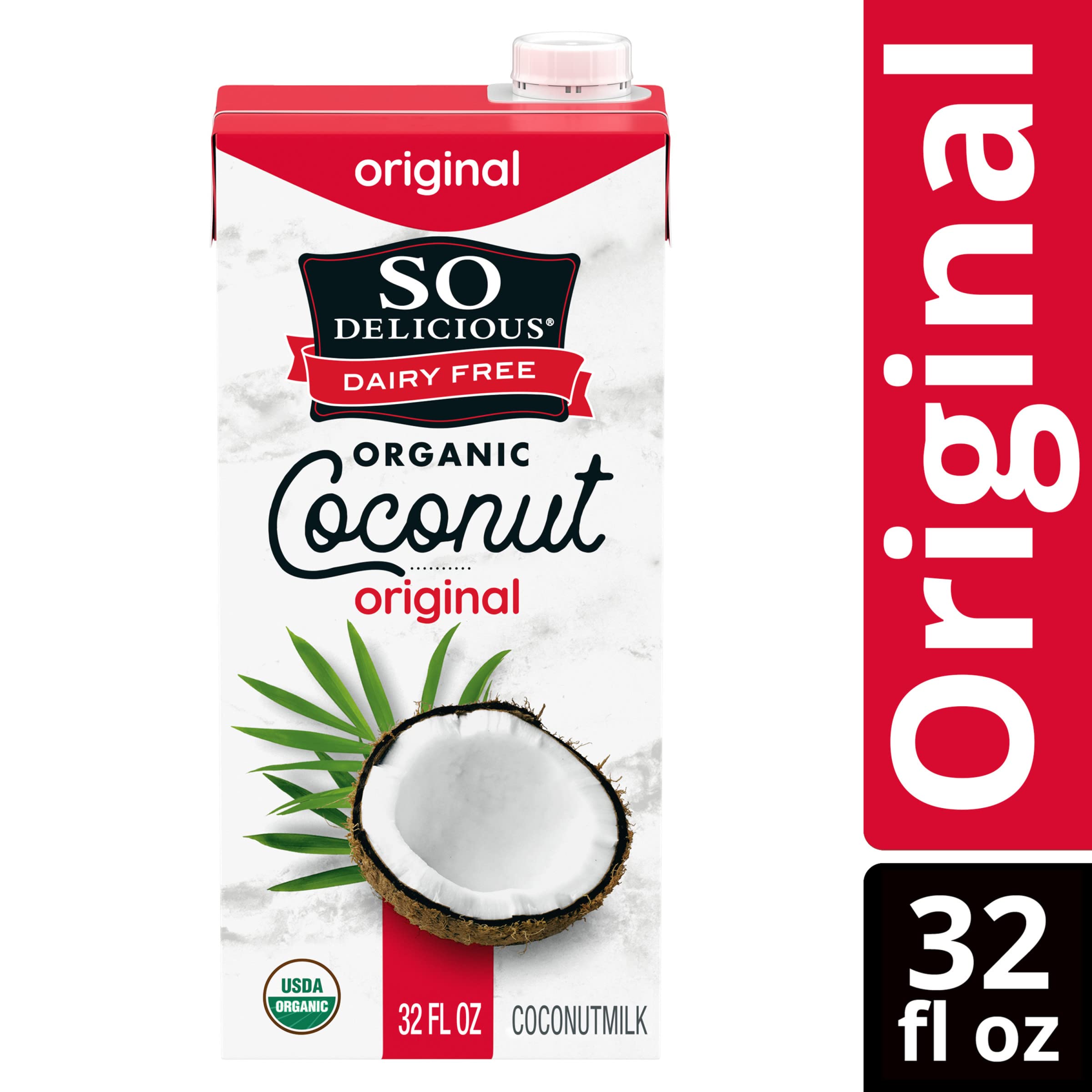 So Delicious Dairy Free Shelf-Stable Coconut Milk, Original, Vegan, Non-GMO Project Verified, 1 Quart