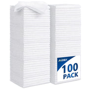 AIDEA Microfiber Cleaning Cloths White-100PK, Absorbent Cleaning Rags, Commercial Shop Rags Lint-Free, Scratch-Free, White Microfiber Towels for Cars, Kitchen Towels White (11.5 in.x 11.5 in.)