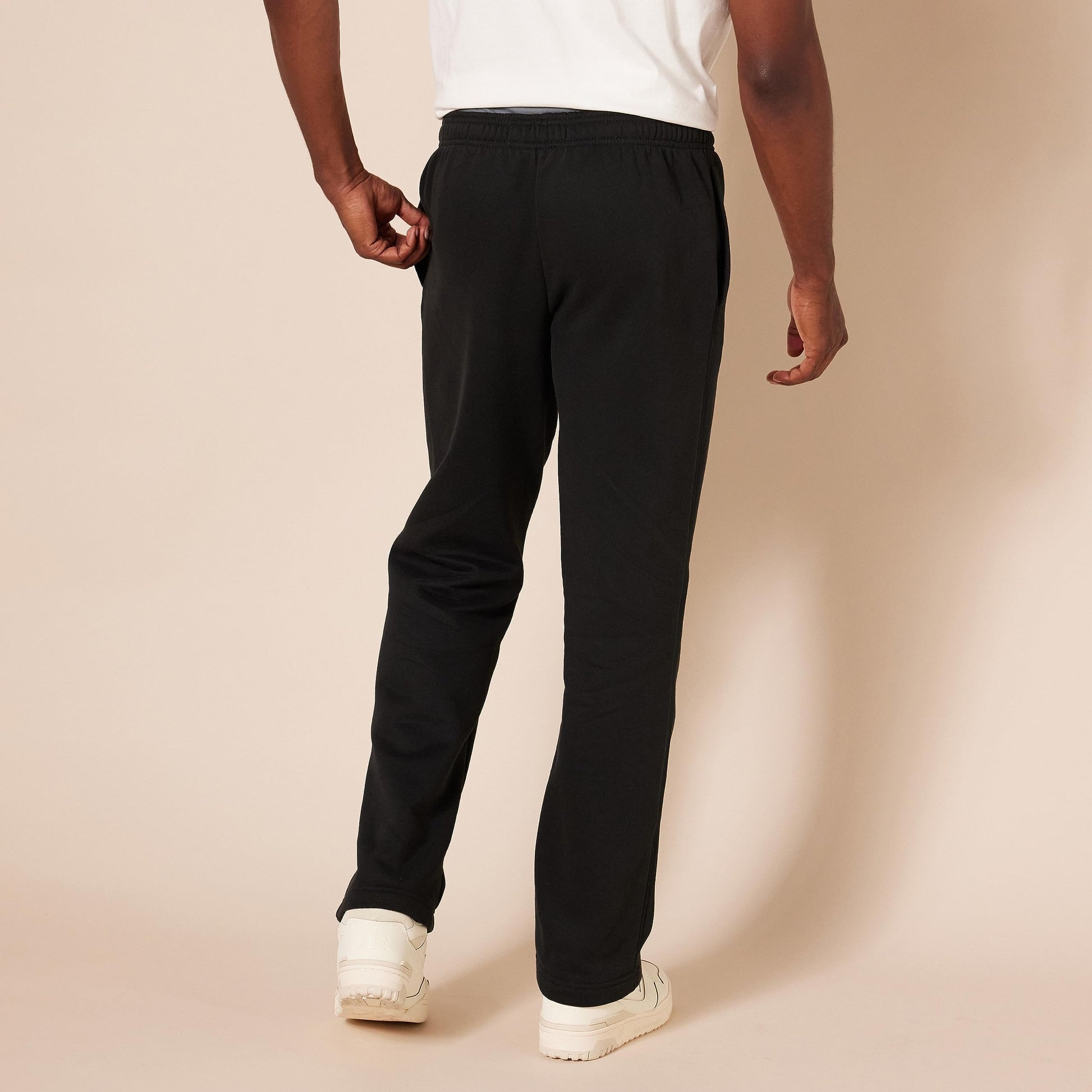 Amazon Essentials Men's Fleece Open Bottom Sweatpant (Available in Big & Tall), Black, Medium