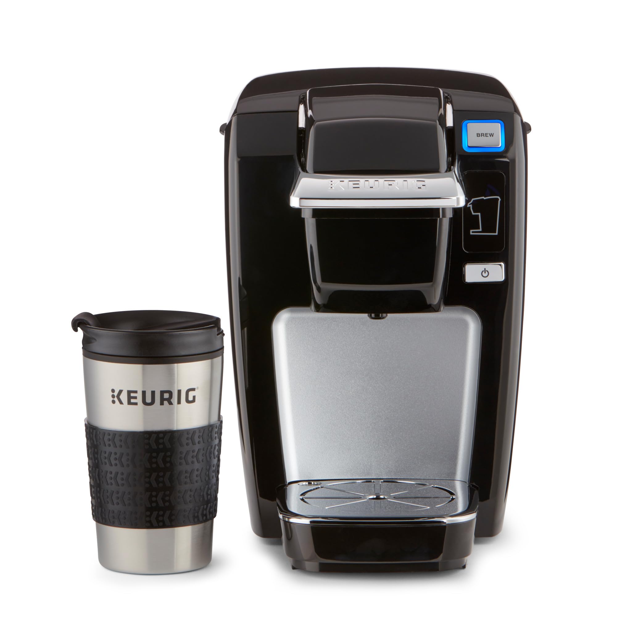 Keurig Stainless Steel Insulated Coffee Travel Mug, Fits Under Any Keurig K-Cup Pod Coffee Maker, 12 Oz, Stainless Steel