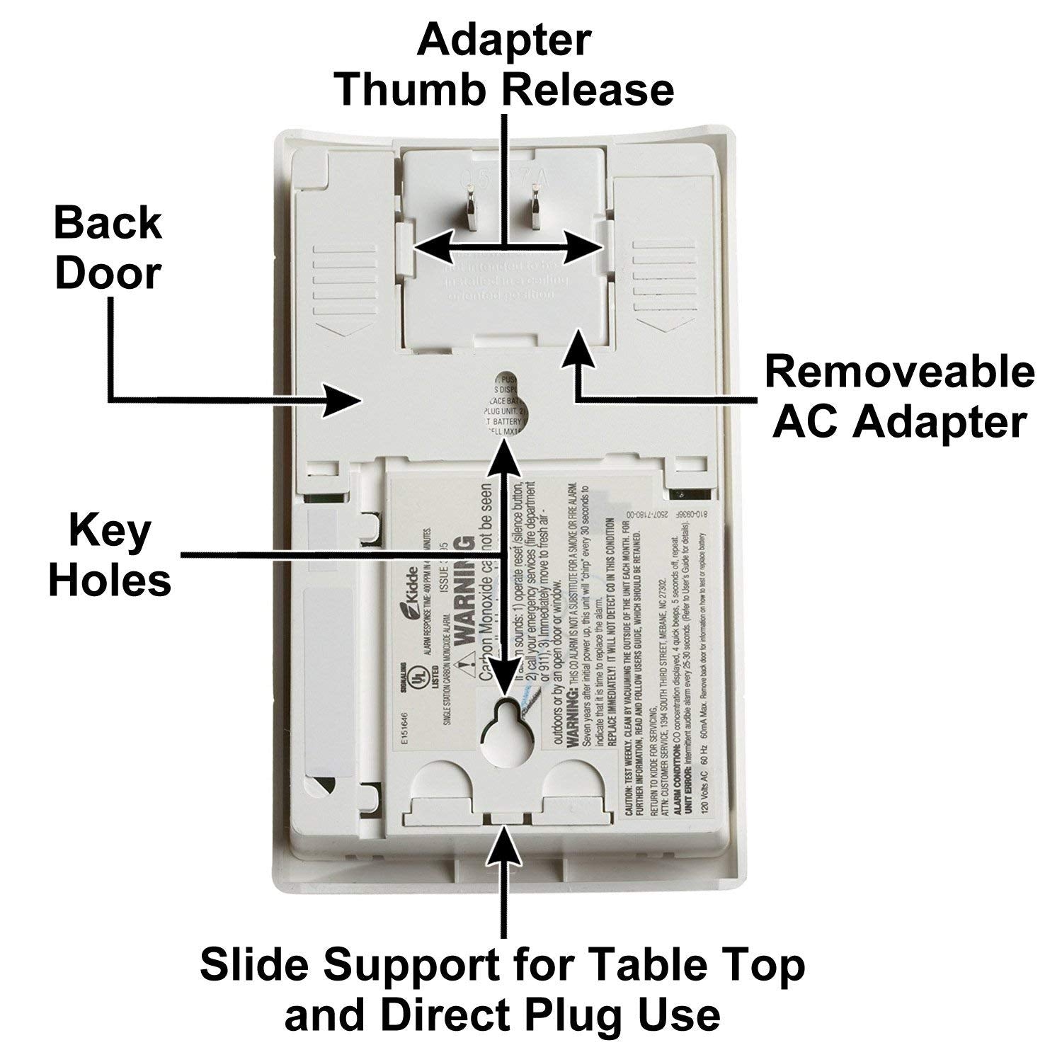 Kidde Carbon Monoxide Detector, Plug In Wall with 9-Volt Battery Backup, Digital LED Display