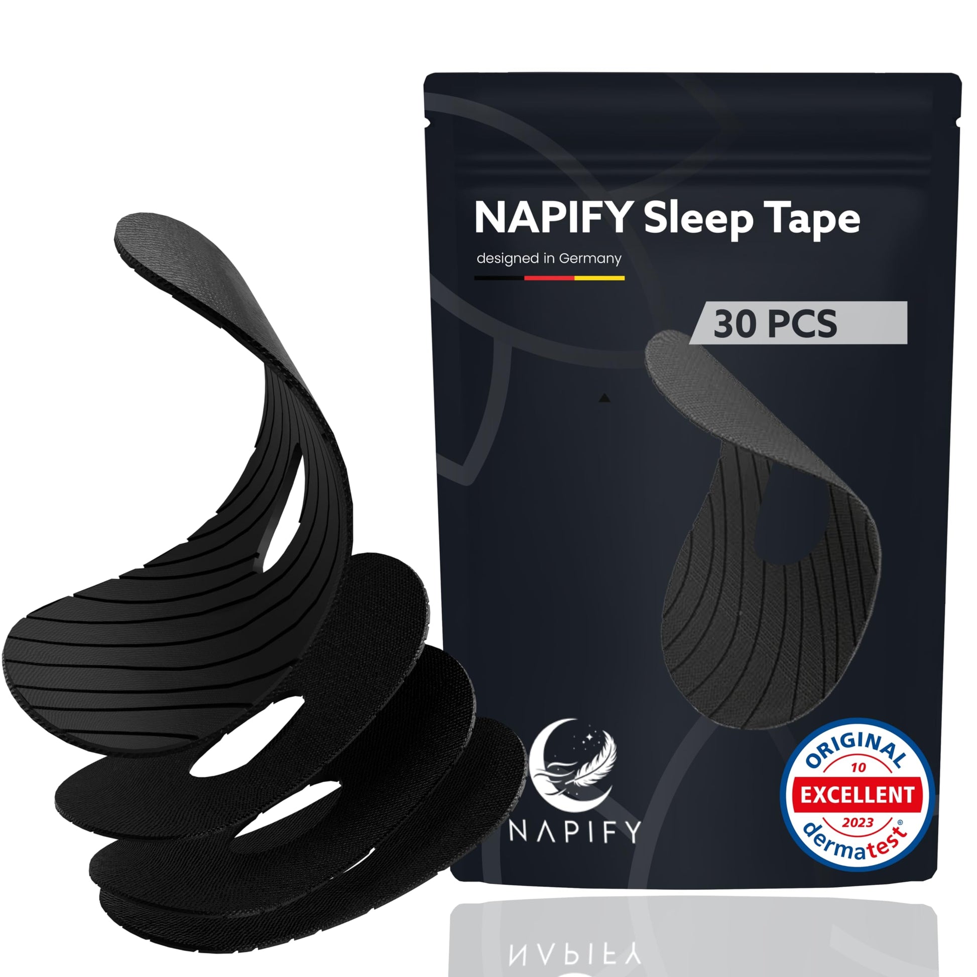 30 Napify Sleep Tape (Optimized Rest & Recovery) New Sleep Strips with Breathing Space to Stop Snoring for Better Nasal Breathing Gentle Tape Strips Pain-Free Removal and Hypoallergic