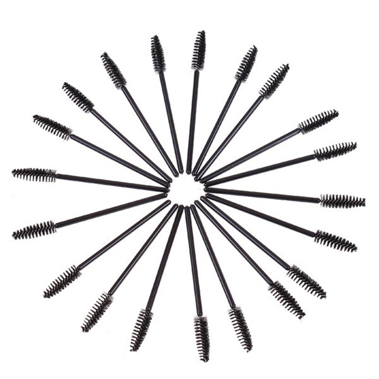 200 PCS Disposable Eyelash brush Mascara Wands Spoolies for Eye Lash Extension, Eyebrow and Makeup (Black&Rose red)