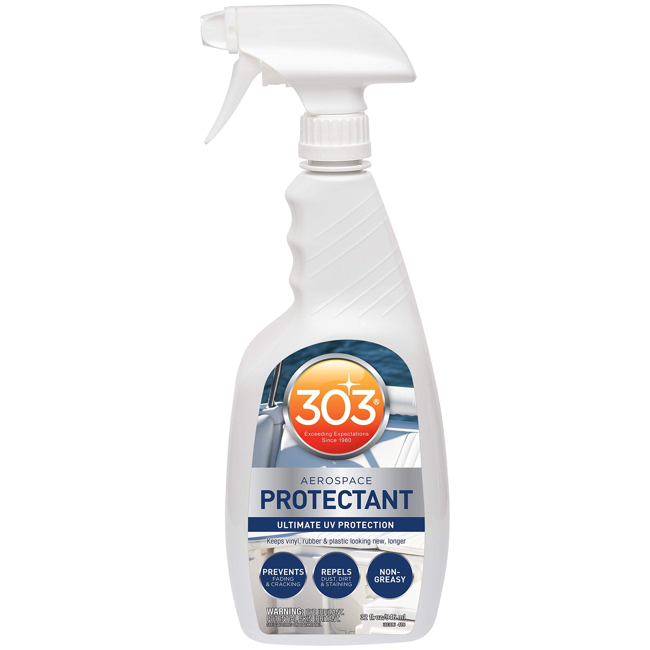 303 30340CSR Marine UV Protectant Spray for Vinyl, Plastic, Rubber, Fiberglass, Leather & More Dust and Dirt Repellant-Non-Toxic, Matte Finish, 16 Fl. oz
