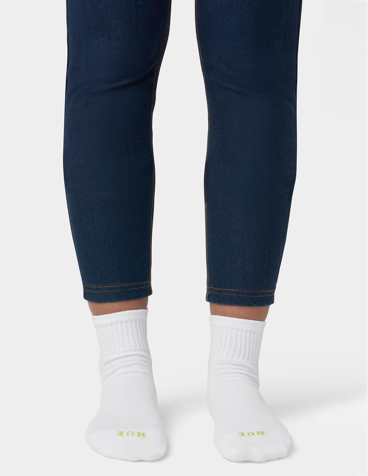 Hue Women's Mini Crew Sock 6-Pack, White, One Size