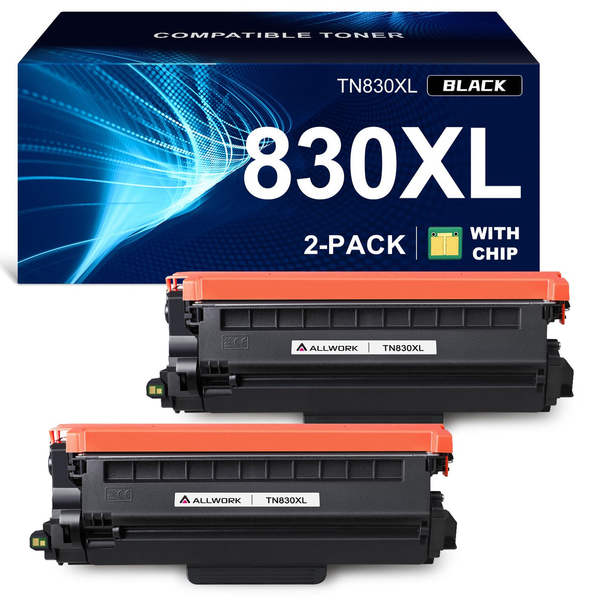 TN830XL Tonerkartusche Kompatibler Ersatz für Brother DCP L2640DW L2647DW HL L2420DW L2460DW L2460DWXL L2465DW L2480DW L2865DW MFC L2820DW L2900DWXL L2980DW (2 Schwarz)