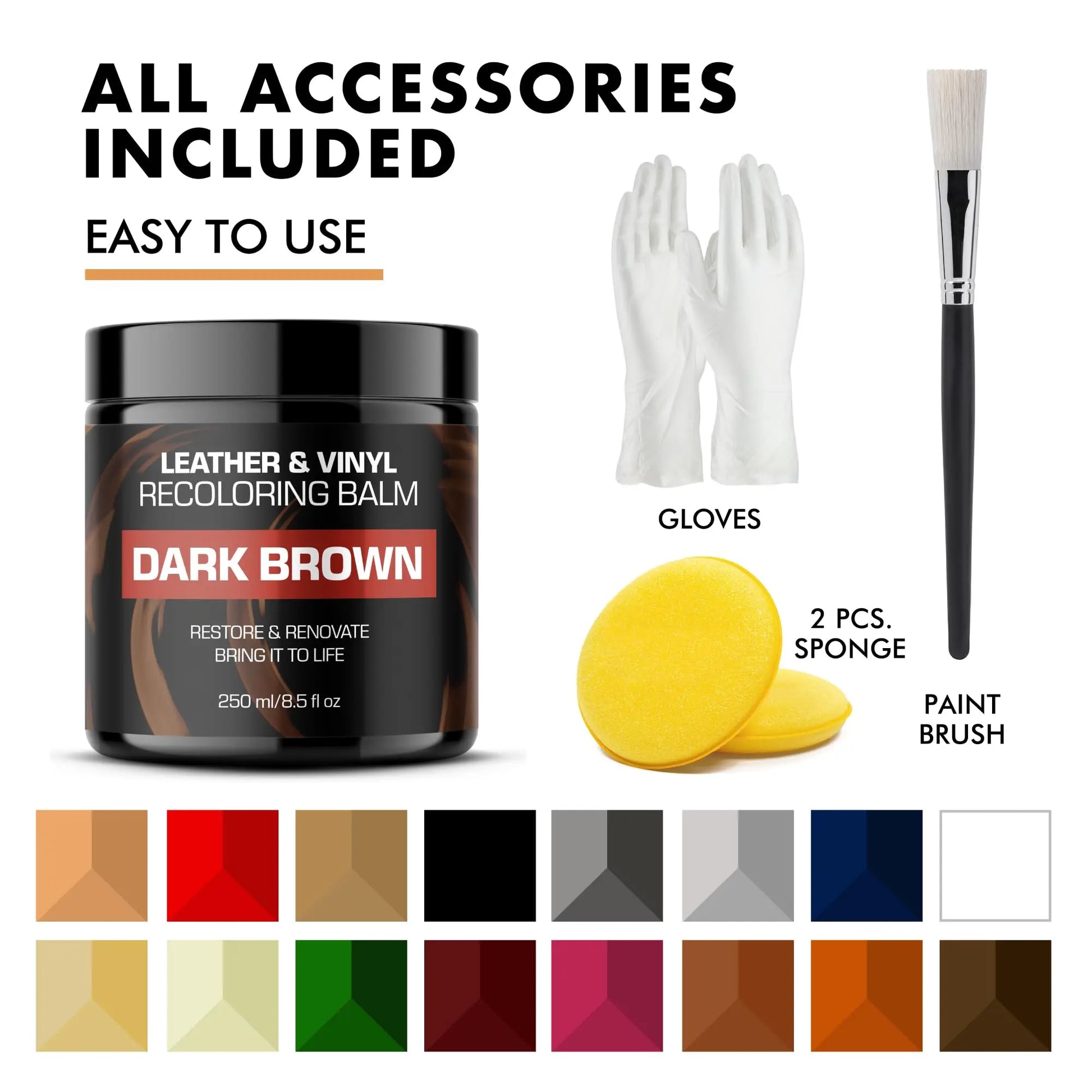 Leather Recoloring Balm, Color Restorer, Scratch Remover, Couch Paint and Repair, Leather Balm for Couches