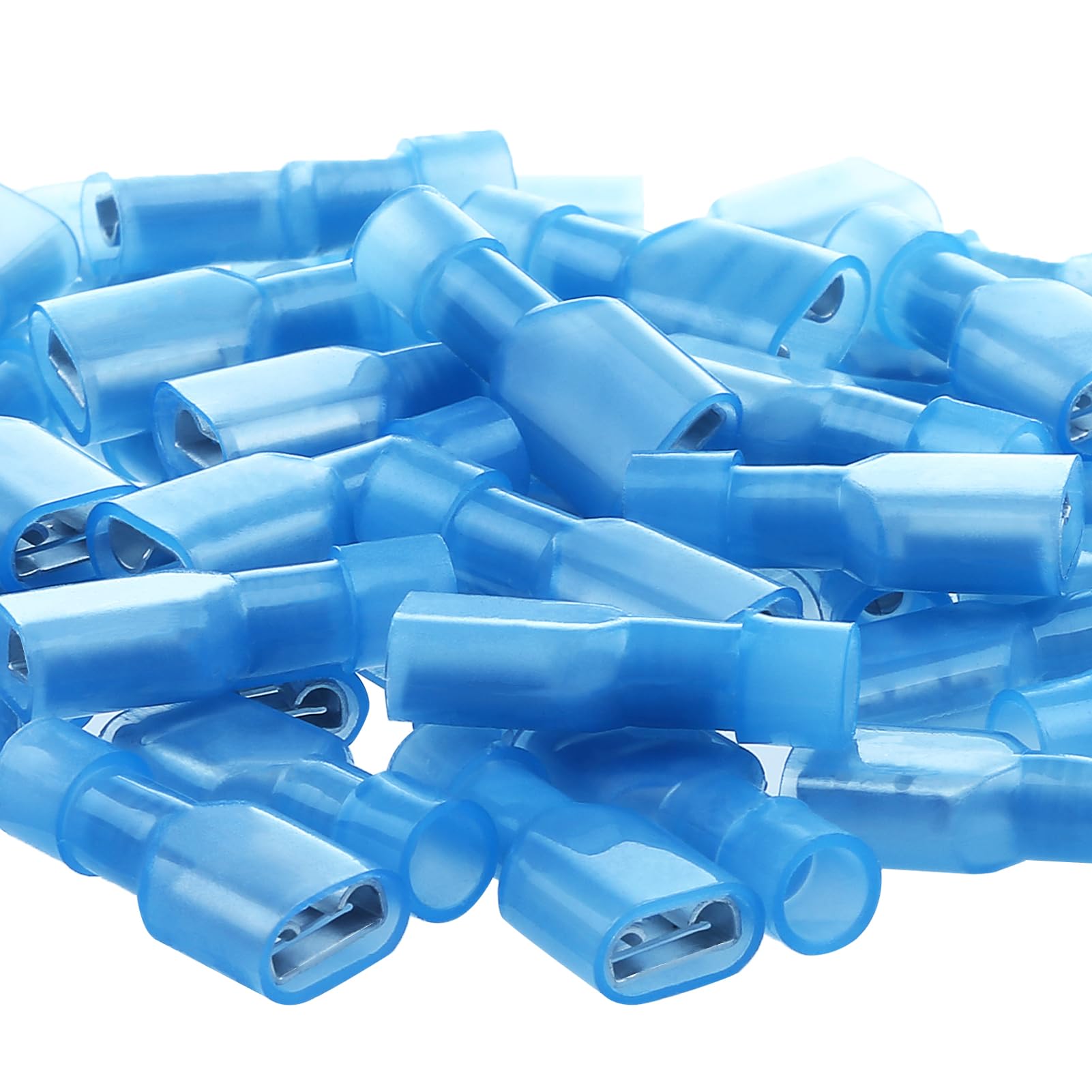 AIRIC UL Listed Blue Female Spade Connector 16-14 AWG, 100 Pcs Nylon Electrical Crimps Terminal Connectors for Speaker Auto Stereo Wiring Connect Quick Disconnect Crimp Terminals for 16,14 Gauge Wire