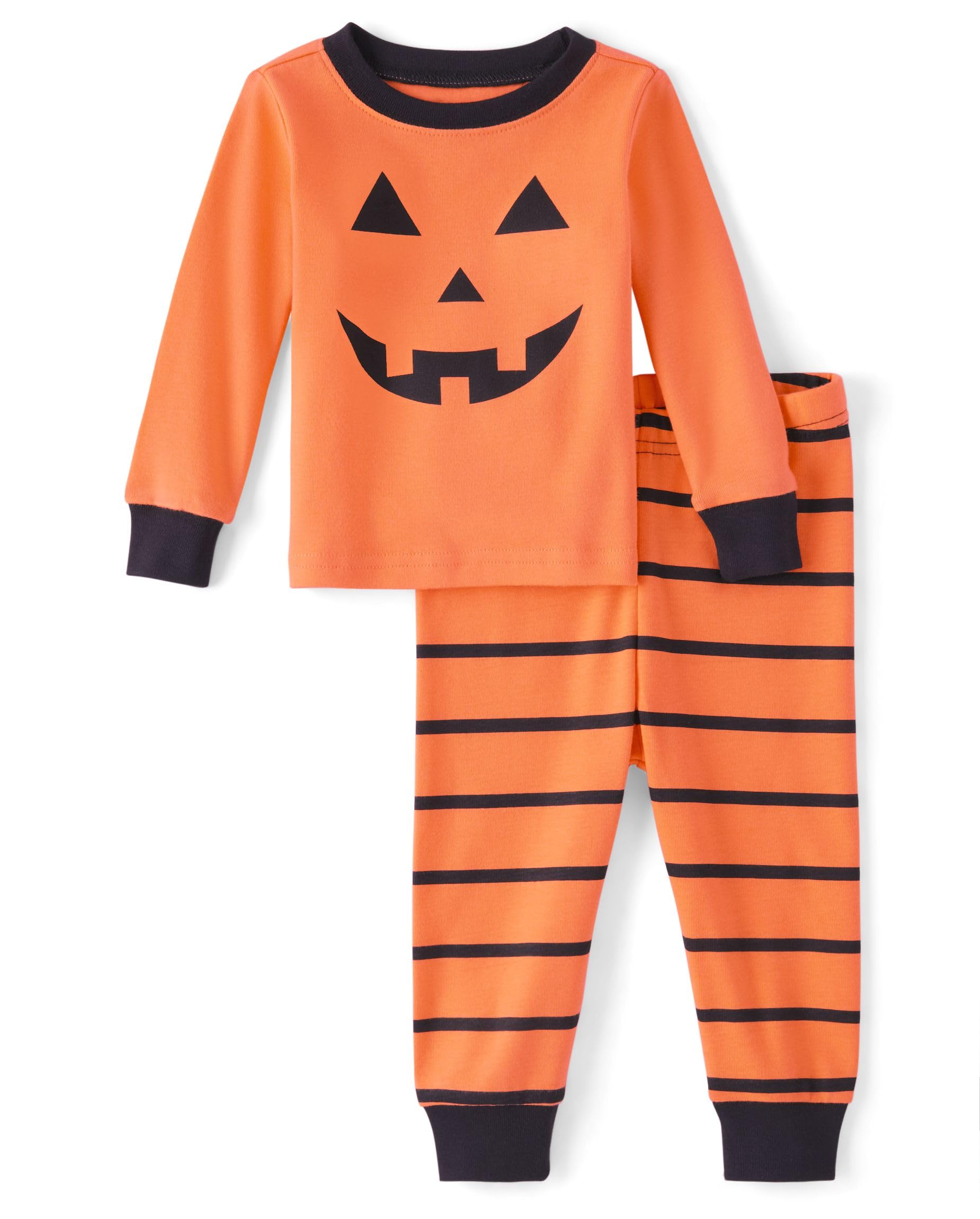 The Children's Place Baby Toddler, Halloween Pajamas, Cotton, Pumpkin 2 Piece, 5T
