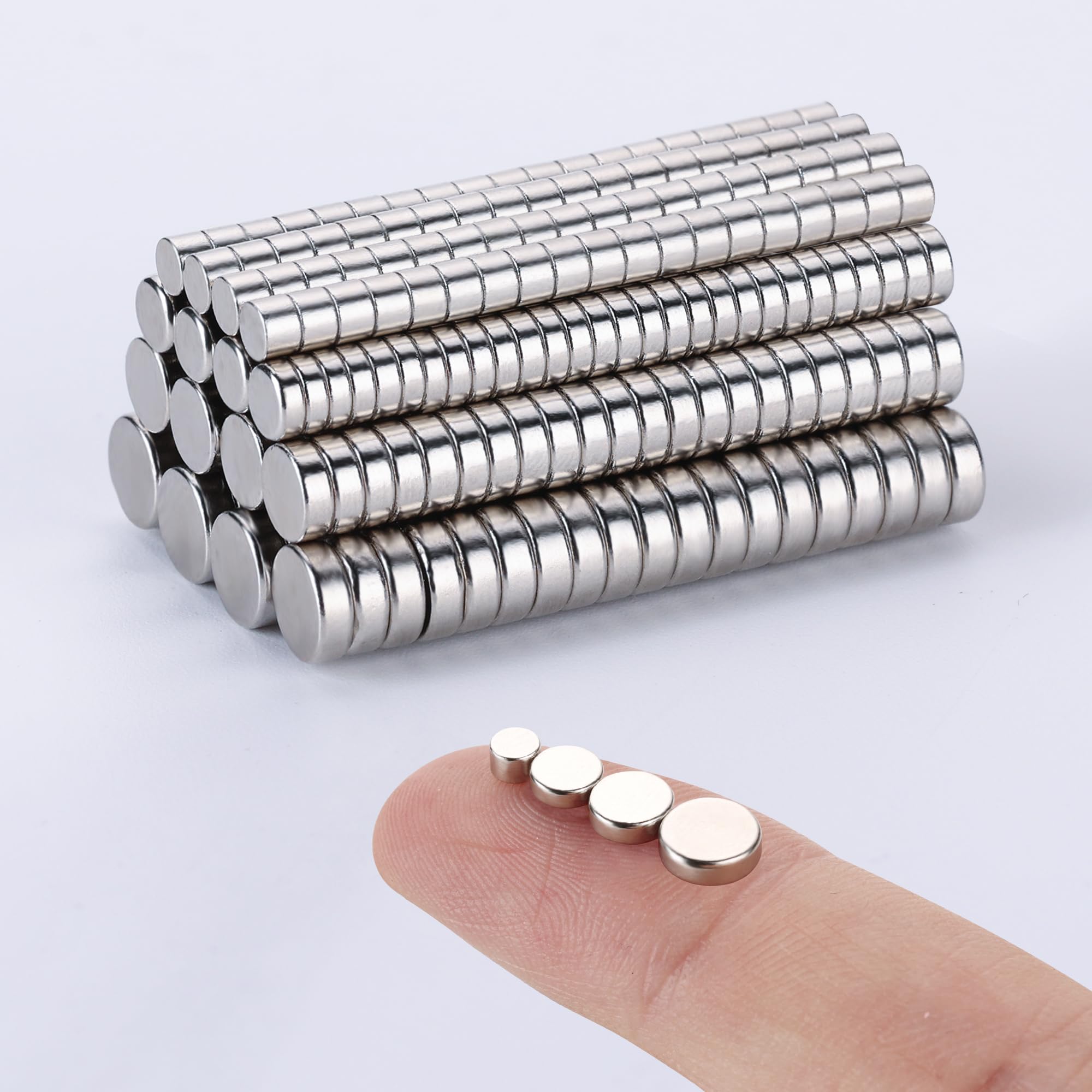 RHINOCATS 400 Stück kleine Magnete, 4 verschiedene Größen winzige Mini-Magnete, vielseitig einsetzbar für Kühlschrank, DIY, Büro, Hobbys, Basteln und Wissenschaft