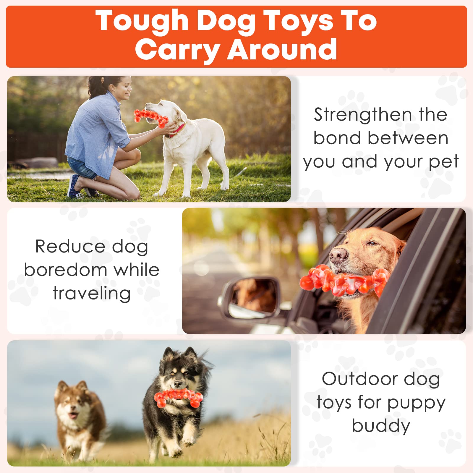 WOWBALA Dog Toys for Aggressive Chewers: Chew Toys for Training and Cleaning - Dog Toys for Large Dogs - Indestructible Dog Toy to Keep Them Busy