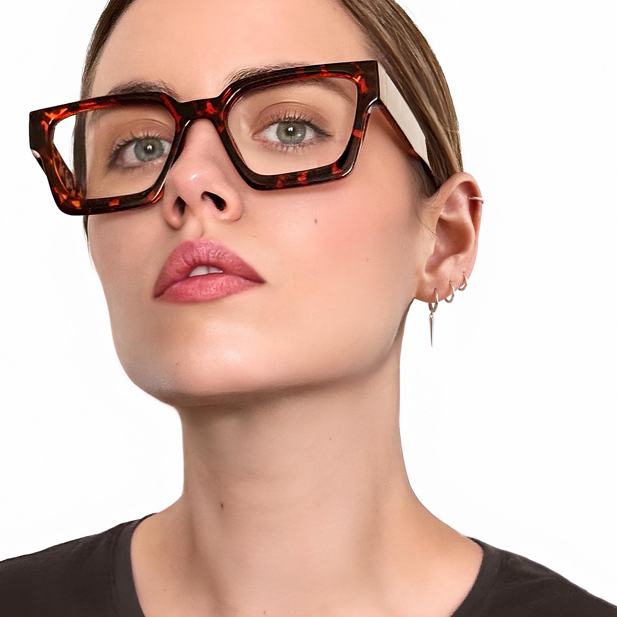 livho Oversized up to 99% Blue Light Blocking Glasses for Woman - Rectangle Fashion Glasses for Computer, Chic Preppy Frame - Anti Eyestrain